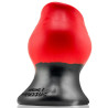 Oxballs Plug Tunnel Super Max Pighole XXXL Noir-Rouge 15 x 11.5cm